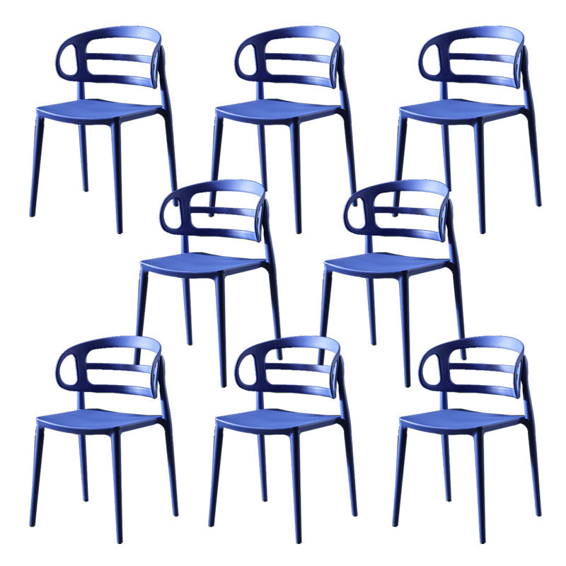 Scandinavian Arm Dining Chairs Plastic Low Back Dining Side Chair for Home Blue Purple 8 Piece Set Clearhalo 'Dining Chairs' 'Dining Tables & Seating' 'dining_chair' 'furn' 'furn_dining_chair' 'Furniture' 'Kitchen & Dining Furniture' 5897511