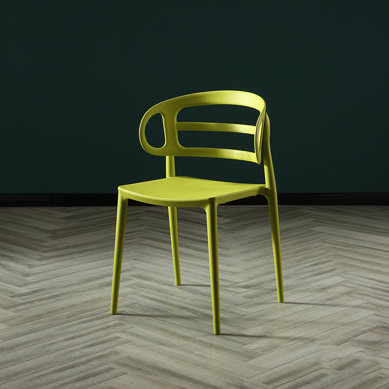 Scandinavian Arm Dining Chairs Plastic Low Back Dining Side Chair for Home Green 1 Piece Clearhalo 'Dining Chairs' 'Dining Tables & Seating' 'dining_chair' 'furn' 'furn_dining_chair' 'Furniture' 'Kitchen & Dining Furniture' 5897512