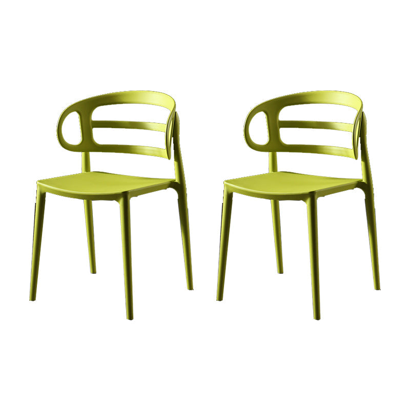 Scandinavian Arm Dining Chairs Plastic Low Back Dining Side Chair for Home Green 2 Piece Set Clearhalo 'Dining Chairs' 'Dining Tables & Seating' 'dining_chair' 'furn' 'furn_dining_chair' 'Furniture' 'Kitchen & Dining Furniture' 5897513