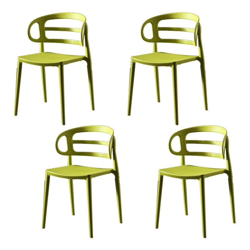 Scandinavian Arm Dining Chairs Plastic Low Back Dining Side Chair for Home Green 4 Piece Set Clearhalo 'Dining Chairs' 'Dining Tables & Seating' 'dining_chair' 'furn' 'furn_dining_chair' 'Furniture' 'Kitchen & Dining Furniture' 5897514
