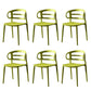 Scandinavian Arm Dining Chairs Plastic Low Back Dining Side Chair for Home Green 6 Piece Set Clearhalo 'Dining Chairs' 'Dining Tables & Seating' 'dining_chair' 'furn' 'furn_dining_chair' 'Furniture' 'Kitchen & Dining Furniture' 5897515