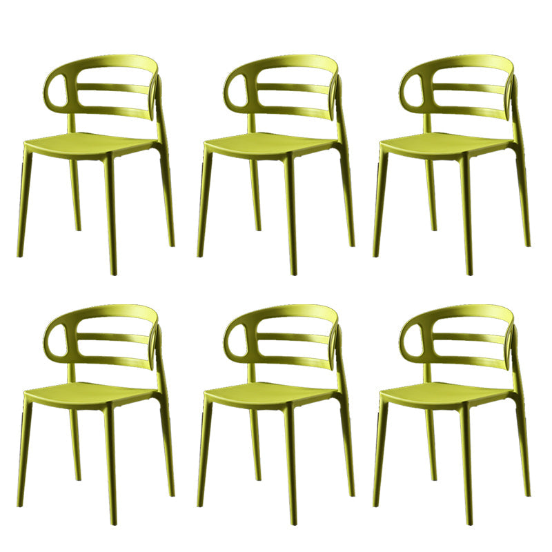 Scandinavian Arm Dining Chairs Plastic Low Back Dining Side Chair for Home Green 6 Piece Set Clearhalo 'Dining Chairs' 'Dining Tables & Seating' 'dining_chair' 'furn' 'furn_dining_chair' 'Furniture' 'Kitchen & Dining Furniture' 5897515
