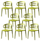 Scandinavian Arm Dining Chairs Plastic Low Back Dining Side Chair for Home Green 8 Piece Set Clearhalo 'Dining Chairs' 'Dining Tables & Seating' 'dining_chair' 'furn' 'furn_dining_chair' 'Furniture' 'Kitchen & Dining Furniture' 5897516