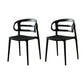 Scandinavian Arm Dining Chairs Plastic Low Back Dining Side Chair for Home Black 2 Piece Set Clearhalo 'Dining Chairs' 'Dining Tables & Seating' 'dining_chair' 'furn' 'furn_dining_chair' 'Furniture' 'Kitchen & Dining Furniture' 5897518