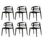 Scandinavian Arm Dining Chairs Plastic Low Back Dining Side Chair for Home Black 6 Piece Set Clearhalo 'Dining Chairs' 'Dining Tables & Seating' 'dining_chair' 'furn' 'furn_dining_chair' 'Furniture' 'Kitchen & Dining Furniture' 5897520