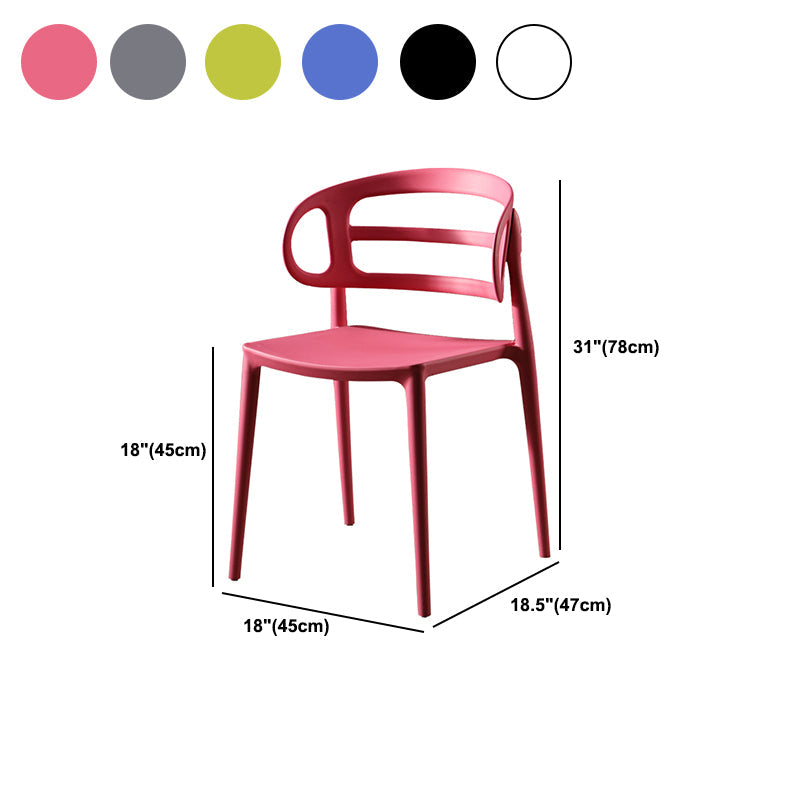 Scandinavian Arm Dining Chairs Plastic Low Back Dining Side Chair for Home Clearhalo 'Dining Chairs' 'Dining Tables & Seating' 'dining_chair' 'furn' 'furn_dining_chair' 'Furniture' 'Kitchen & Dining Furniture' 5897522