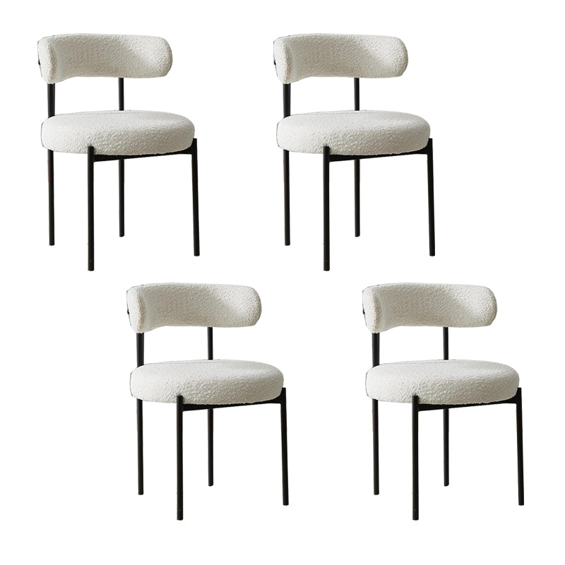 Open Back Dining Side Chair Contemporary Armless Dining Chairs White 4 Piece Set Clearhalo 'Dining Chairs' 'Dining Tables & Seating' 'dining_chair' 'furn' 'furn_dining_chair' 'Furniture' 'Kitchen & Dining Furniture' 5897527