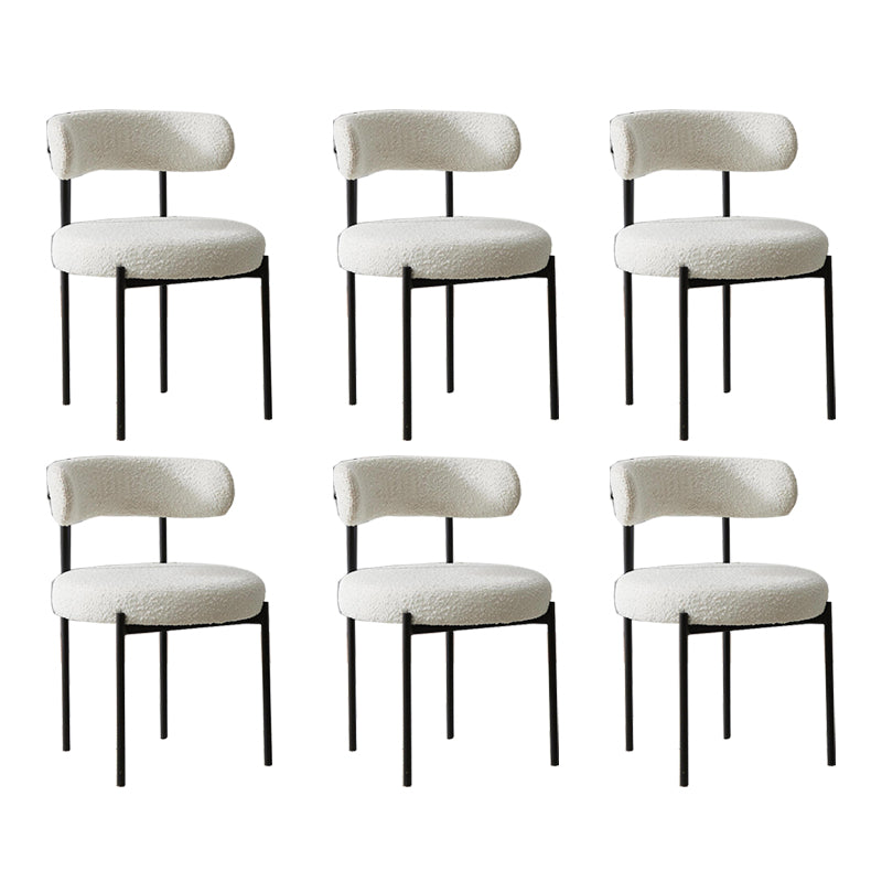 Open Back Dining Side Chair Contemporary Armless Dining Chairs White 6 Piece Set Clearhalo 'Dining Chairs' 'Dining Tables & Seating' 'dining_chair' 'furn' 'furn_dining_chair' 'Furniture' 'Kitchen & Dining Furniture' 5897530