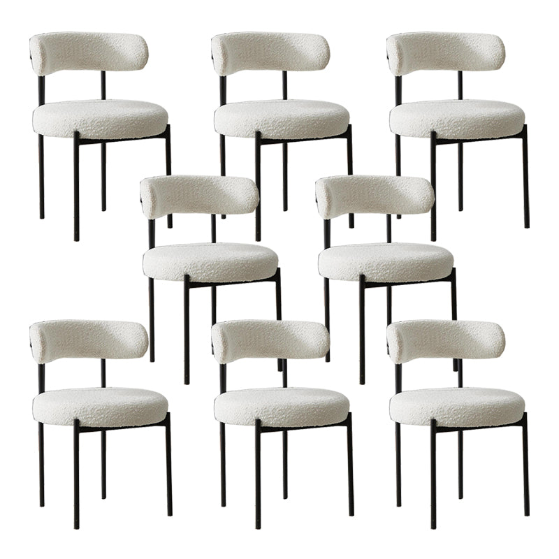 Open Back Dining Side Chair Contemporary Armless Dining Chairs White 8 Piece Set Clearhalo 'Dining Chairs' 'Dining Tables & Seating' 'dining_chair' 'furn' 'furn_dining_chair' 'Furniture' 'Kitchen & Dining Furniture' 5897532