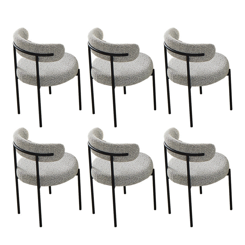 Open Back Dining Side Chair Contemporary Armless Dining Chairs Light Gray 6 Piece Set Clearhalo 'Dining Chairs' 'Dining Tables & Seating' 'dining_chair' 'furn' 'furn_dining_chair' 'Furniture' 'Kitchen & Dining Furniture' 5897540