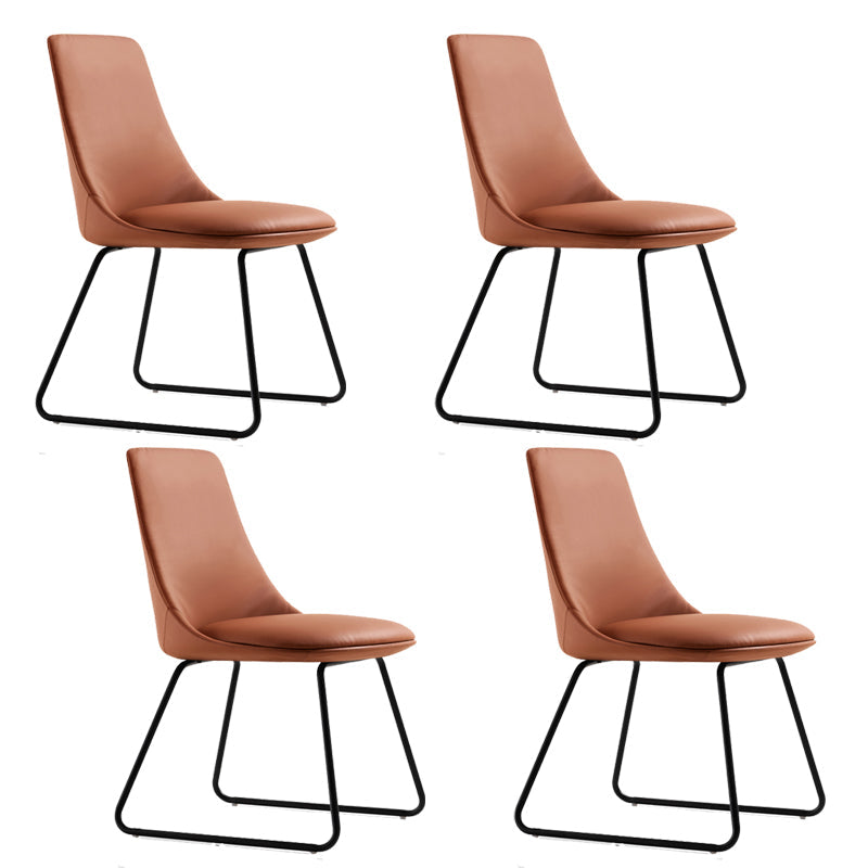 Brown and Beige Dining Chairs Contemporary Armless Dining Side Chair