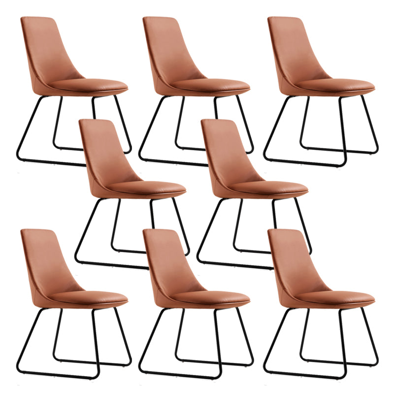 Brown and Beige Dining Chairs Contemporary Armless Dining Side Chair
