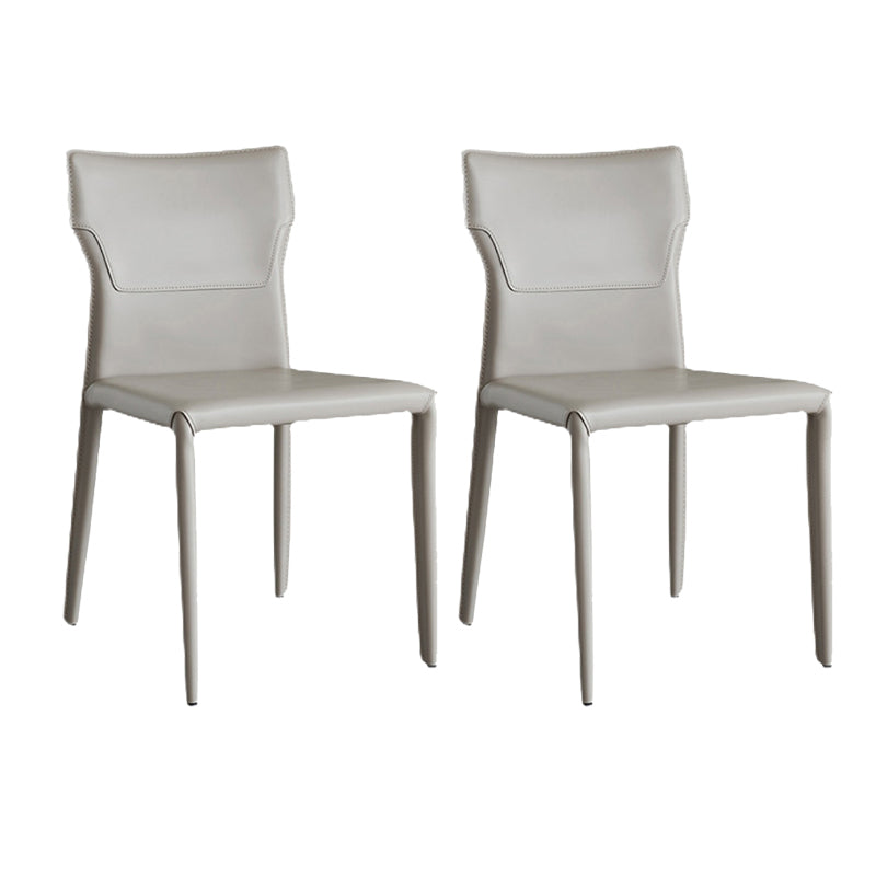 Contemporary Armless Dining Chairs Upholstered Chair for Home Off-White 2 Piece Set Clearhalo 'Dining Chairs' 'Dining Tables & Seating' 'dining_chair' 'furn' 'furn_dining_chair' 'Furniture' 'Kitchen & Dining Furniture' 5897597