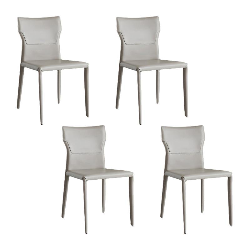 Contemporary Armless Dining Chairs Upholstered Chair for Home Off-White 4 Piece Set Clearhalo 'Dining Chairs' 'Dining Tables & Seating' 'dining_chair' 'furn' 'furn_dining_chair' 'Furniture' 'Kitchen & Dining Furniture' 5897599