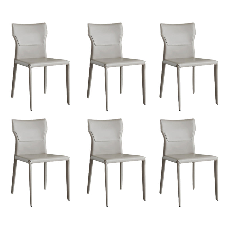 Contemporary Armless Dining Chairs Upholstered Chair for Home Off-White 6 Piece Set Clearhalo 'Dining Chairs' 'Dining Tables & Seating' 'dining_chair' 'furn' 'furn_dining_chair' 'Furniture' 'Kitchen & Dining Furniture' 5897601