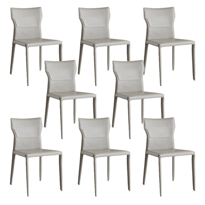 Contemporary Armless Dining Chairs Upholstered Chair for Home Off-White 8 Piece Set Clearhalo 'Dining Chairs' 'Dining Tables & Seating' 'dining_chair' 'furn' 'furn_dining_chair' 'Furniture' 'Kitchen & Dining Furniture' 5897603