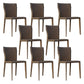 Contemporary Armless Dining Chairs Upholstered Chair for Home Brown 8 Piece Set Clearhalo 'Dining Chairs' 'Dining Tables & Seating' 'dining_chair' 'furn' 'furn_dining_chair' 'Furniture' 'Kitchen & Dining Furniture' 5897610