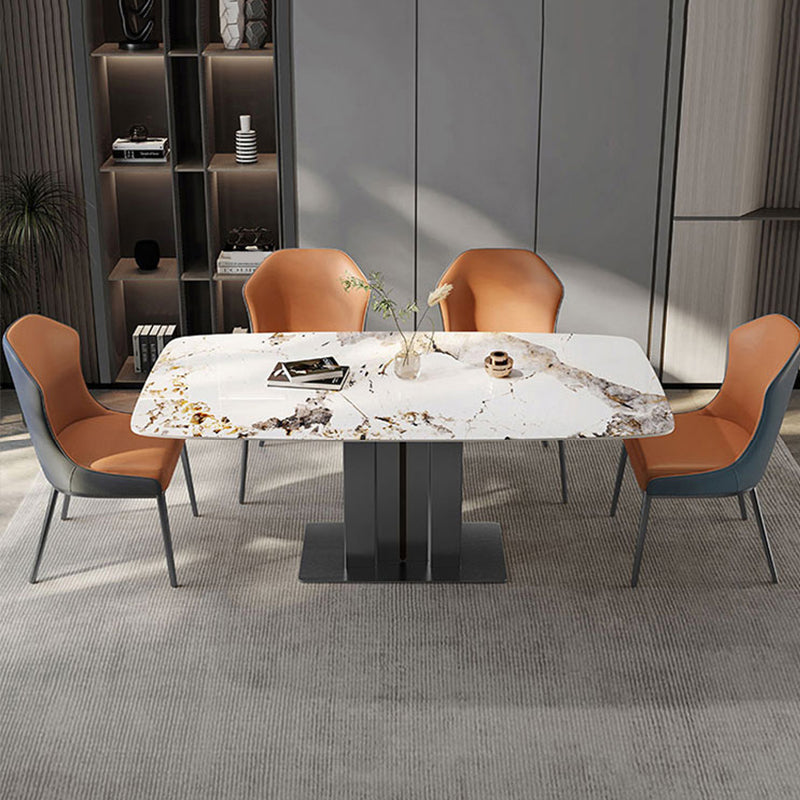 Contemporary Wingback Side Chair Faux Leather Armless Dining Chairs Clearhalo 'Dining Chairs' 'Dining Tables & Seating' 'dining_chair' 'furn' 'furn_dining_chair' 'Furniture' 'Kitchen & Dining Furniture' 5897612