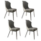 Contemporary Wingback Side Chair Faux Leather Armless Dining Chairs Grey 4 Piece Set Clearhalo 'Dining Chairs' 'Dining Tables & Seating' 'dining_chair' 'furn' 'furn_dining_chair' 'Furniture' 'Kitchen & Dining Furniture' 5897617