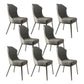 Contemporary Wingback Side Chair Faux Leather Armless Dining Chairs Grey 8 Piece Set Clearhalo 'Dining Chairs' 'Dining Tables & Seating' 'dining_chair' 'furn' 'furn_dining_chair' 'Furniture' 'Kitchen & Dining Furniture' 5897620