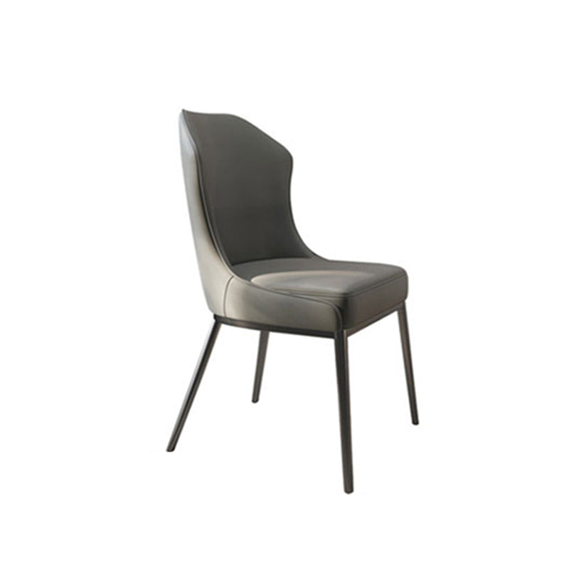 Contemporary Wingback Side Chair Faux Leather Armless Dining Chairs Clearhalo 'Dining Chairs' 'Dining Tables & Seating' 'dining_chair' 'furn' 'furn_dining_chair' 'Furniture' 'Kitchen & Dining Furniture' 5897621