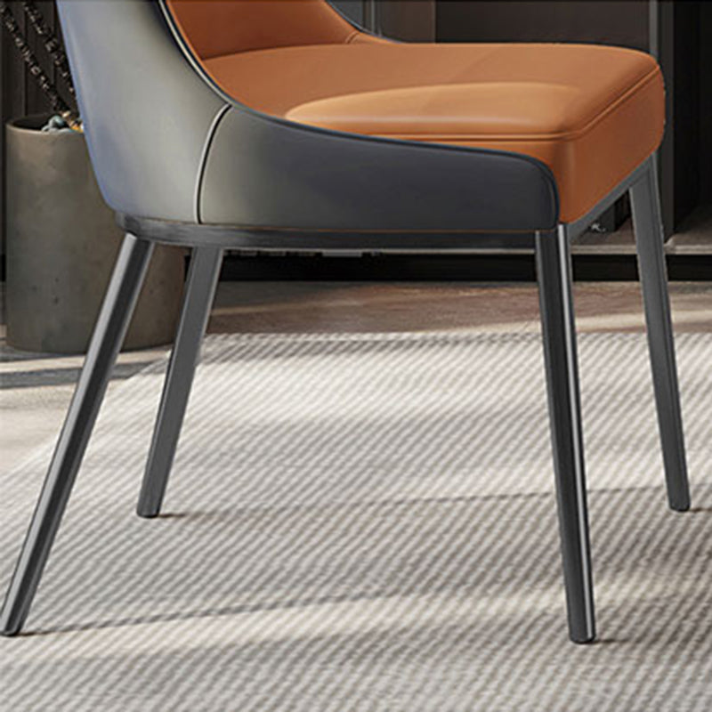 Contemporary Wingback Side Chair Faux Leather Armless Dining Chairs Clearhalo 'Dining Chairs' 'Dining Tables & Seating' 'dining_chair' 'furn' 'furn_dining_chair' 'Furniture' 'Kitchen & Dining Furniture' 5897624