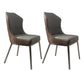 Contemporary Wingback Side Chair Faux Leather Armless Dining Chairs Gray-Brown 2 Piece Set Clearhalo 'Dining Chairs' 'Dining Tables & Seating' 'dining_chair' 'furn' 'furn_dining_chair' 'Furniture' 'Kitchen & Dining Furniture' 5897625
