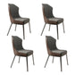 Contemporary Wingback Side Chair Faux Leather Armless Dining Chairs Gray-Brown 4 Piece Set Clearhalo 'Dining Chairs' 'Dining Tables & Seating' 'dining_chair' 'furn' 'furn_dining_chair' 'Furniture' 'Kitchen & Dining Furniture' 5897627
