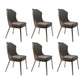 Contemporary Wingback Side Chair Faux Leather Armless Dining Chairs Gray-Brown 6 Piece Set Clearhalo 'Dining Chairs' 'Dining Tables & Seating' 'dining_chair' 'furn' 'furn_dining_chair' 'Furniture' 'Kitchen & Dining Furniture' 5897629