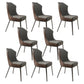 Contemporary Wingback Side Chair Faux Leather Armless Dining Chairs Gray-Brown 8 Piece Set Clearhalo 'Dining Chairs' 'Dining Tables & Seating' 'dining_chair' 'furn' 'furn_dining_chair' 'Furniture' 'Kitchen & Dining Furniture' 5897631