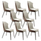 Contemporary Wingback Side Chair Faux Leather Armless Dining Chairs White-Brown 8 Piece Set Clearhalo 'Dining Chairs' 'Dining Tables & Seating' 'dining_chair' 'furn' 'furn_dining_chair' 'Furniture' 'Kitchen & Dining Furniture' 5897646