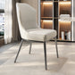 Contemporary Wingback Side Chair Faux Leather Armless Dining Chairs Off-White 1 Piece Clearhalo 'Dining Chairs' 'Dining Tables & Seating' 'dining_chair' 'furn' 'furn_dining_chair' 'Furniture' 'Kitchen & Dining Furniture' 5897657