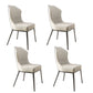 Contemporary Wingback Side Chair Faux Leather Armless Dining Chairs Off-White 4 Piece Set Clearhalo 'Dining Chairs' 'Dining Tables & Seating' 'dining_chair' 'furn' 'furn_dining_chair' 'Furniture' 'Kitchen & Dining Furniture' 5897659