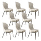 Contemporary Wingback Side Chair Faux Leather Armless Dining Chairs Off-White 8 Piece Set Clearhalo 'Dining Chairs' 'Dining Tables & Seating' 'dining_chair' 'furn' 'furn_dining_chair' 'Furniture' 'Kitchen & Dining Furniture' 5897661