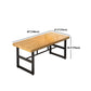 Solid Wood Dining Table Industrial Rectangle Table with Metal Base