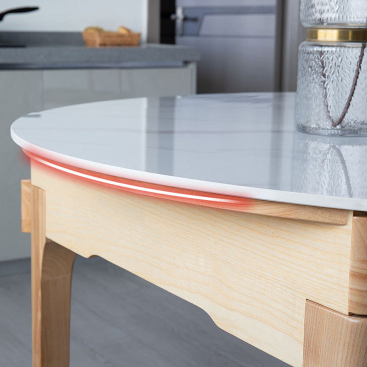 Mobili moderni estensibili rotondi tavolo da pranzo in pietra sinterizzato con 4 gambe