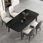 4-foot Metal Table Rectangle Stone Top Traditional Luxury Dining Site Table Black Without Chairs Clearhalo 'Dining Tables & Seating' 'Dining Tables' 'dining_table' 'furn' 'furn_dining_table' 'Furniture' 'Kitchen & Dining Furniture' 5897753