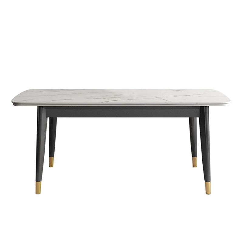 4-foot Metal Table Rectangle Stone Top Traditional Luxury Dining Site Table Clearhalo 'Dining Tables & Seating' 'Dining Tables' 'dining_table' 'furn' 'furn_dining_table' 'Furniture' 'Kitchen & Dining Furniture' 5897754