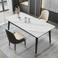4-foot Metal Table Rectangle Stone Top Traditional Luxury Dining Site Table Clearhalo 'Dining Tables & Seating' 'Dining Tables' 'dining_table' 'furn' 'furn_dining_table' 'Furniture' 'Kitchen & Dining Furniture' 5897763