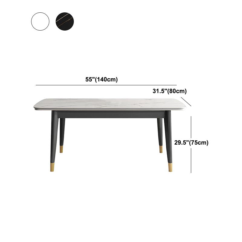 4-foot Metal Table Rectangle Stone Top Traditional Luxury Dining Site Table Clearhalo 'Dining Tables & Seating' 'Dining Tables' 'dining_table' 'furn' 'furn_dining_table' 'Furniture' 'Kitchen & Dining Furniture' 5897766