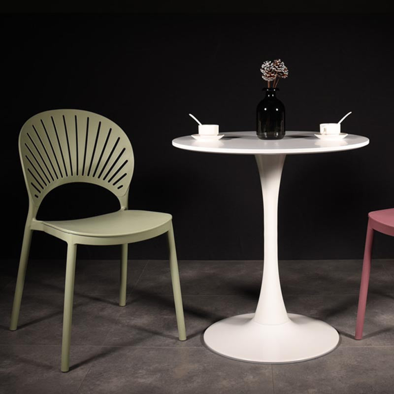 Round Tulip Base Dining Table Modern Engineered Wood Dining Room Table