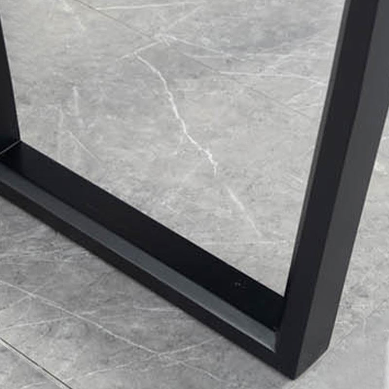 Modern Sled Dining Table Grey Stone Rectangle Home Kitchen Dinner Furniture