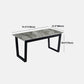 Modern Sled Dining Table Grey Stone Rectangle Home Kitchen Dinner Furniture