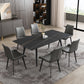 Industrial Dining Table with Black Stone Rectangle Dining Table for Kitchen 55.1"L x 31.5"W x 29.5"H Without Chairs Clearhalo 'Dining Tables & Seating' 'Dining Tables' 'dining_table' 'furn' 'furn_dining_table' 'Furniture' 'Kitchen & Dining Furniture' 5897887