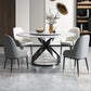 Sintered Stone Top Table Round Dining Table for Home Kitchen Dinner Furniture Black 51.2"L x 51.2"W x 29.5"H Without Chairs Clearhalo 'Dining Tables & Seating' 'Dining Tables' 'dining_table' 'furn' 'furn_dining_table' 'Furniture' 'Kitchen & Dining Furniture' 5897900