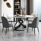 Sintered Stone Top Table Round Dining Table for Home Kitchen Dinner Furniture Black 59.1"L x 59.1"W x 29.5"H Without Chairs Clearhalo 'Dining Tables & Seating' 'Dining Tables' 'dining_table' 'furn' 'furn_dining_table' 'Furniture' 'Kitchen & Dining Furniture' 5897901