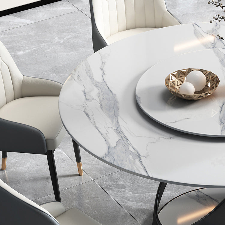 Sintered Stone Top Table Round Dining Table for Home Kitchen Dinner Furniture Clearhalo 'Dining Tables & Seating' 'Dining Tables' 'dining_table' 'furn' 'furn_dining_table' 'Furniture' 'Kitchen & Dining Furniture' 5897905