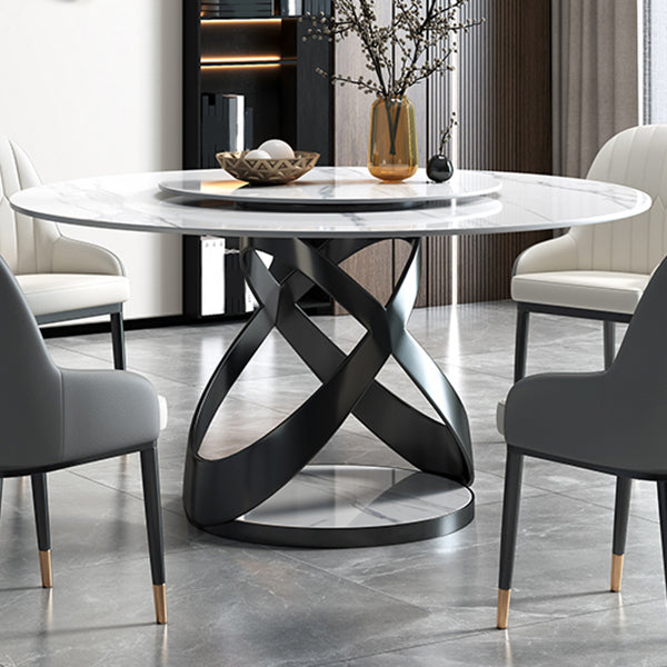 Sintered Stone Top Table Round Dining Table for Home Kitchen Dinner Furniture Clearhalo 'Dining Tables & Seating' 'Dining Tables' 'dining_table' 'furn' 'furn_dining_table' 'Furniture' 'Kitchen & Dining Furniture' 5897907