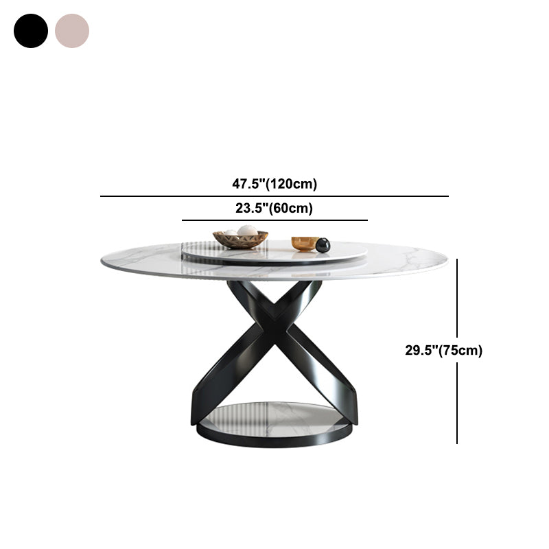 Sintered Stone Top Table Round Dining Table for Home Kitchen Dinner Furniture Clearhalo 'Dining Tables & Seating' 'Dining Tables' 'dining_table' 'furn' 'furn_dining_table' 'Furniture' 'Kitchen & Dining Furniture' 5897909