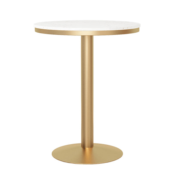 Metal Traditional Luxury Round Table White Stone Top Table with Pedestal Base Clearhalo 'Dining Tables & Seating' 'Dining Tables' 'dining_table' 'furn' 'furn_dining_table' 'Furniture' 'Kitchen & Dining Furniture' 5897916